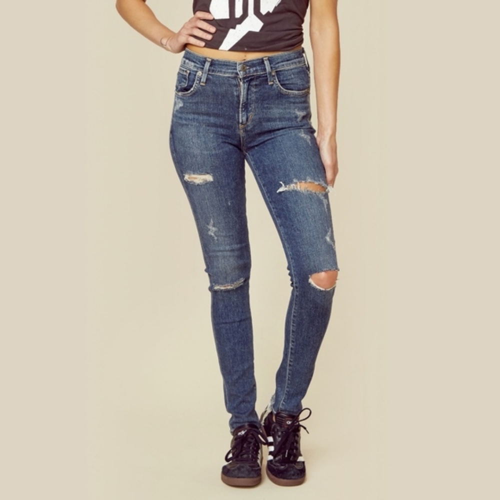 Agolde Sophie High Rise Distressed Skinny Jean